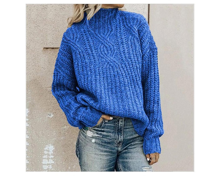 Jess | Casual Knit Sweatshirt With Turtleneck - Ideal For Fall/Winter