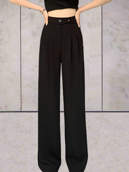 Margaux - Simple high-waisted pants with wide leg and pockets