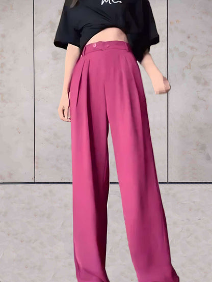 Margaux - Simple high-waisted pants with wide leg and pockets