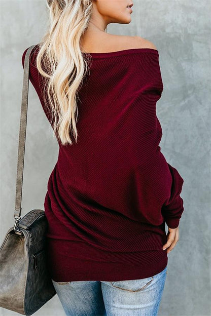 Fall shoulder sweater for women