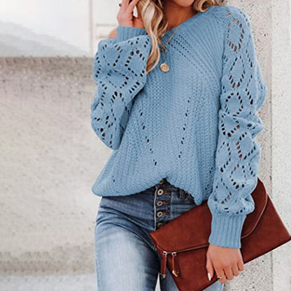 Xiora Sweater | Casual hollow knit sweater