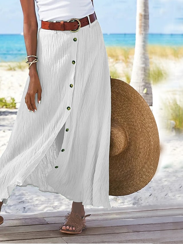 Elegant long linen skirt for women - Zelda