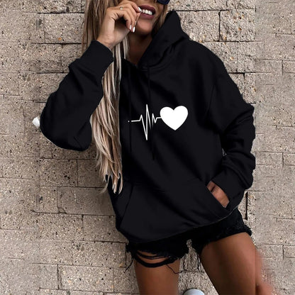 Jess | Sweatshirt With Heart And Beat Print For Women