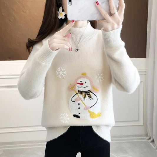 Vera - Women's sweater with snowman motif