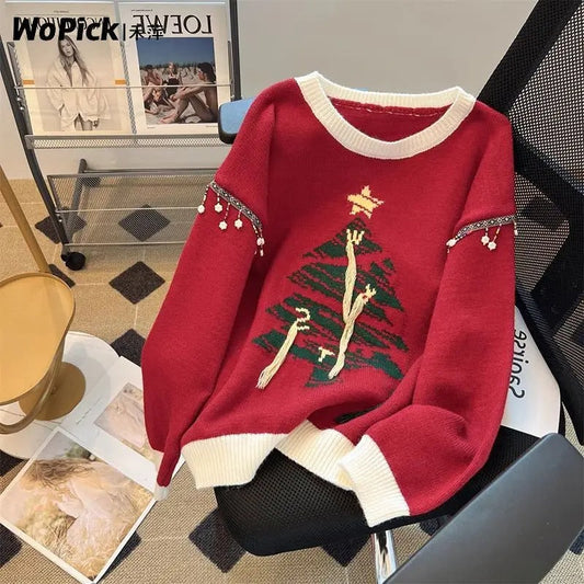 Viviana - Women's Christmas sweater with stylish Christmas tree design