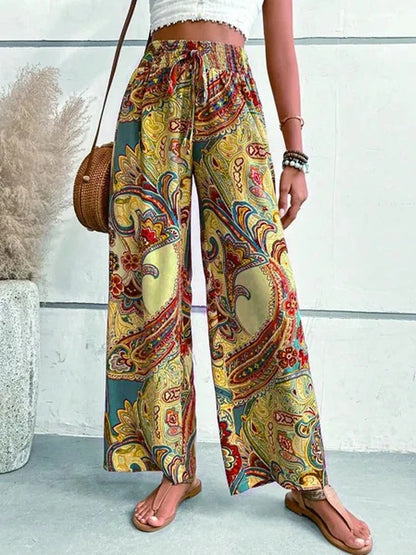 Bessie - Pants with digital print and high waist