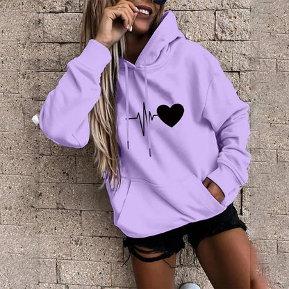 Jess | Sweatshirt With Heart And Beat Print For Women