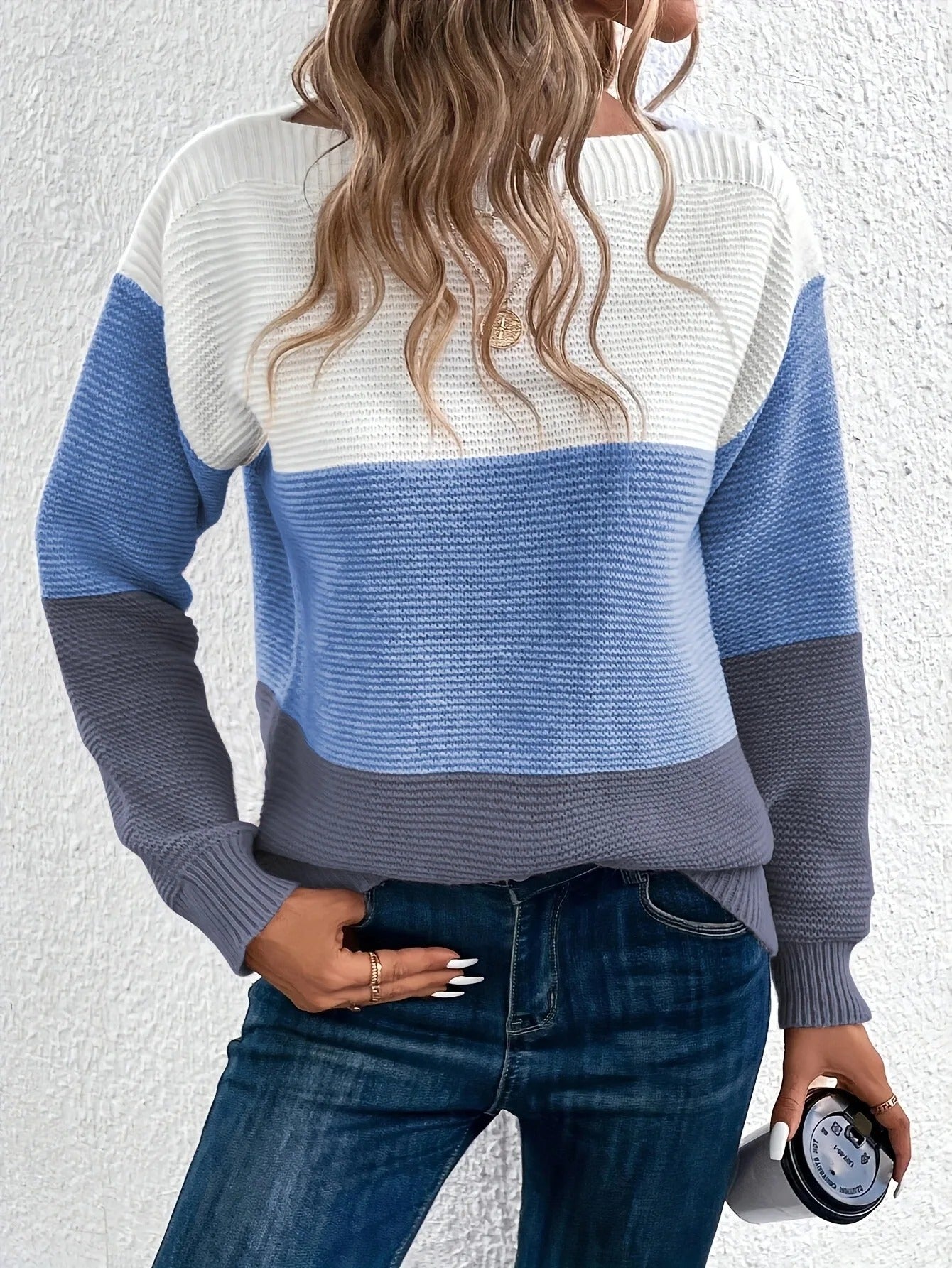 Isabella - Elegant women's patchwork sweater for fall and winter