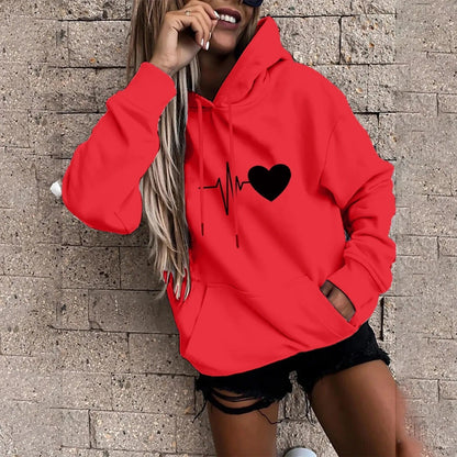 Jess | Sweatshirt With Heart And Beat Print For Women