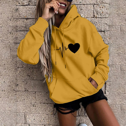 Jess | Sweatshirt With Heart And Beat Print For Women