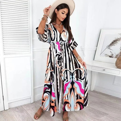 Audrey - Elegant dress with beautiful print