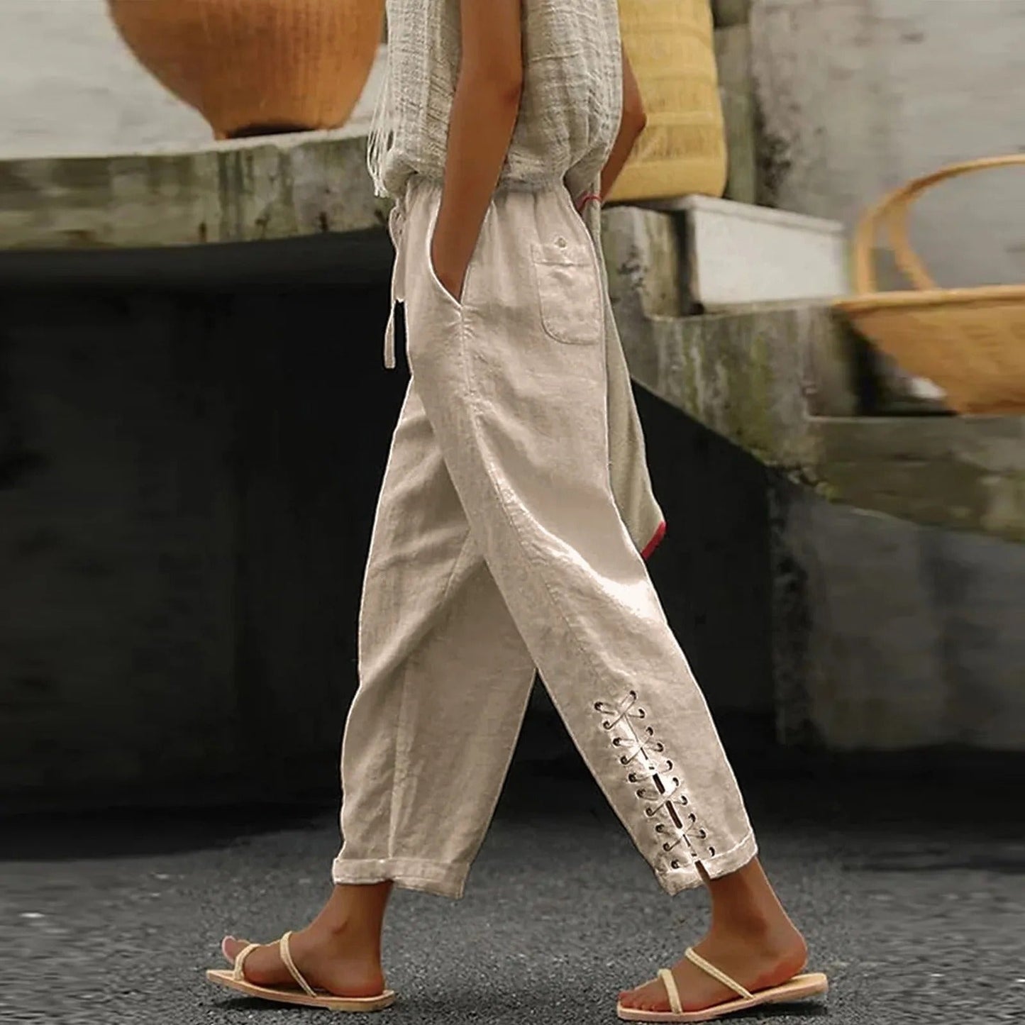 Clara - Casual baggy pants with wide legs