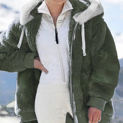 Women's fluffy stylish coat