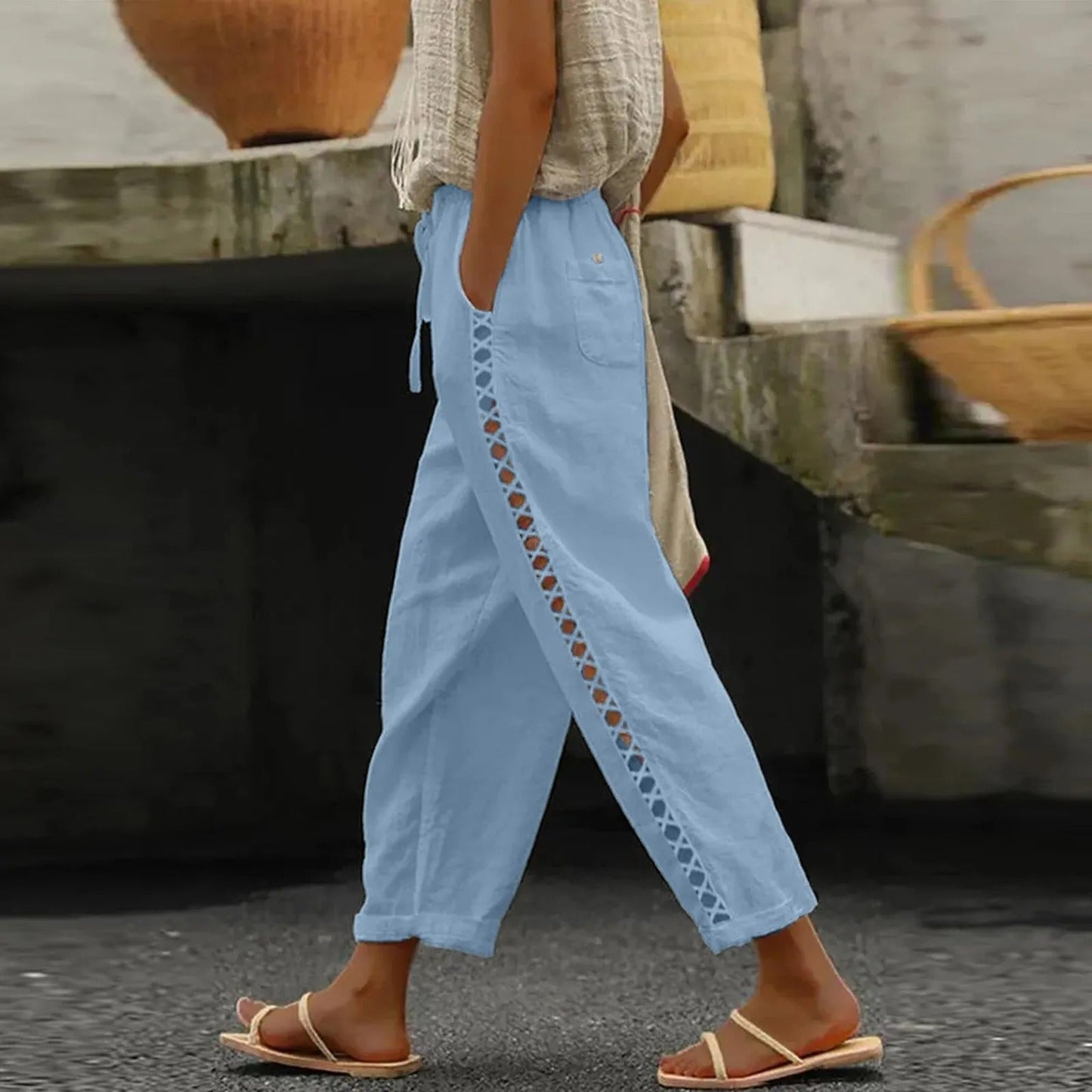 Cora - Casual baggy pants with wide legs