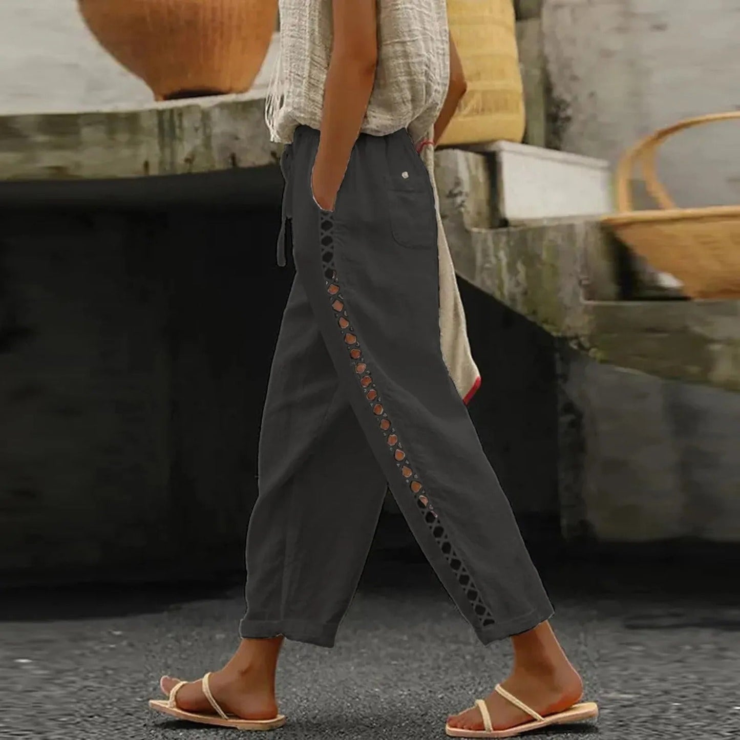 Cora - Casual baggy pants with wide legs