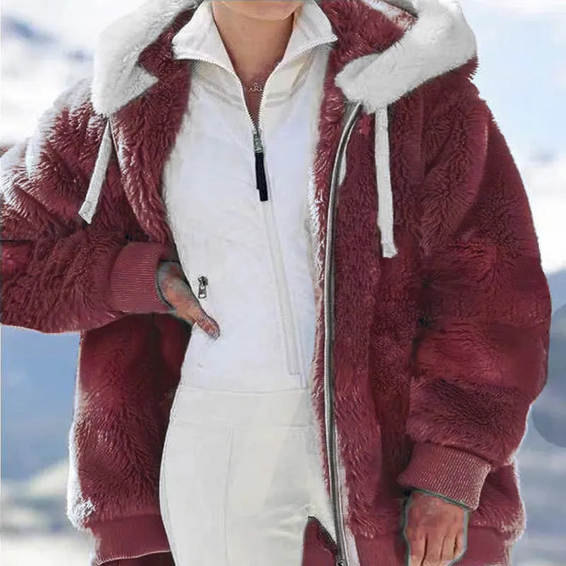 Women's fluffy stylish coat