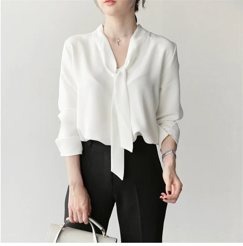 Waya Blouse | Women Bow Tie Long Sleeve Blouse