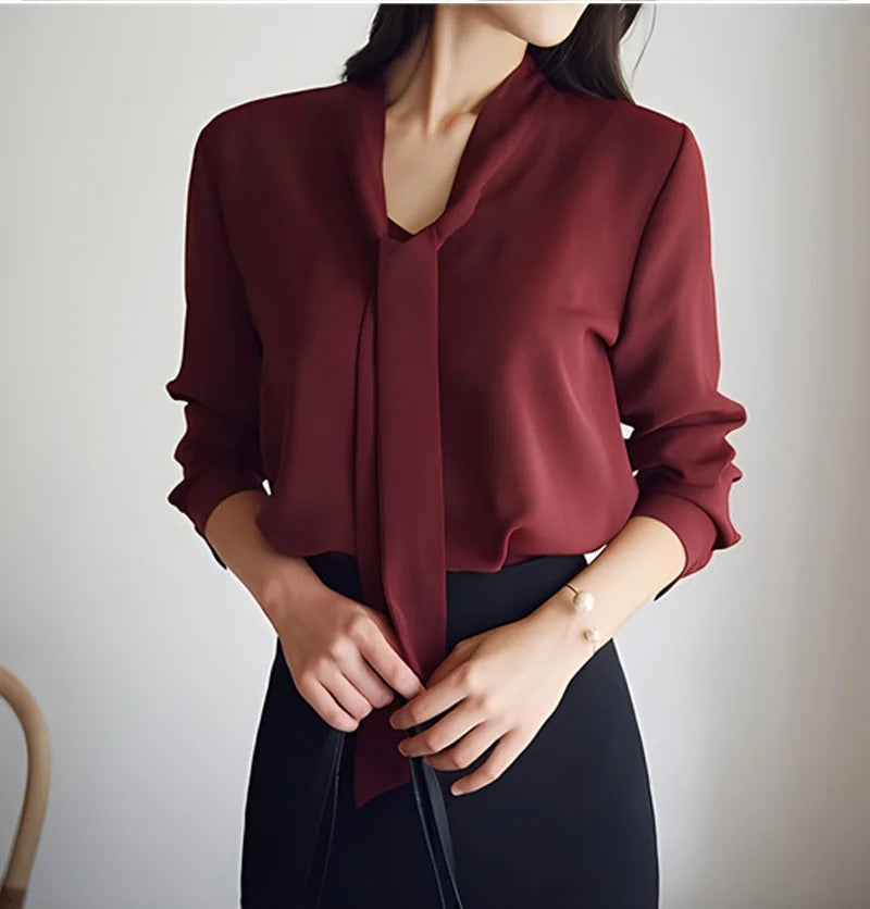 Waya Blouse | Women Bow Tie Long Sleeve Blouse