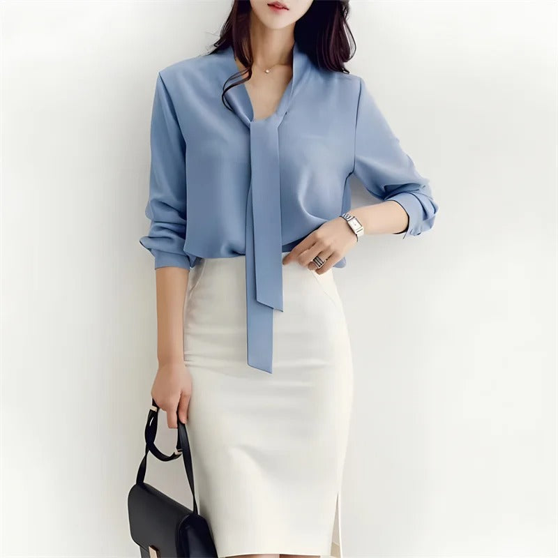 Waya Blouse | Women Bow Tie Long Sleeve Blouse