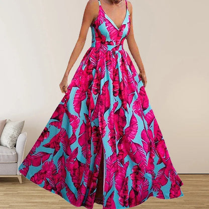 Flora - Printed dress with V-neckline