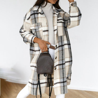 Checked jacket for women