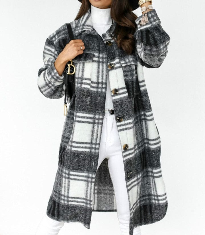 Checked jacket for women