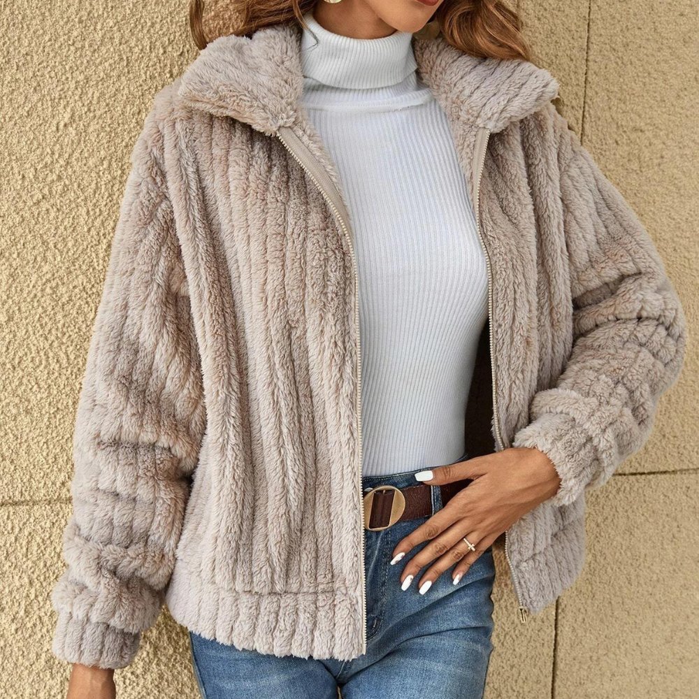 Plush cardigan for women