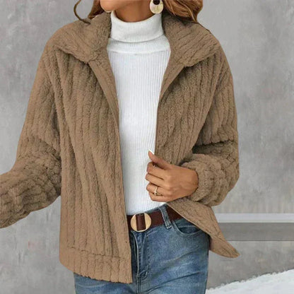 Plush cardigan for women