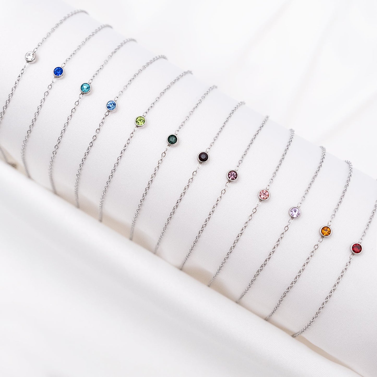 Round Gemstone Birthstone Bracelet